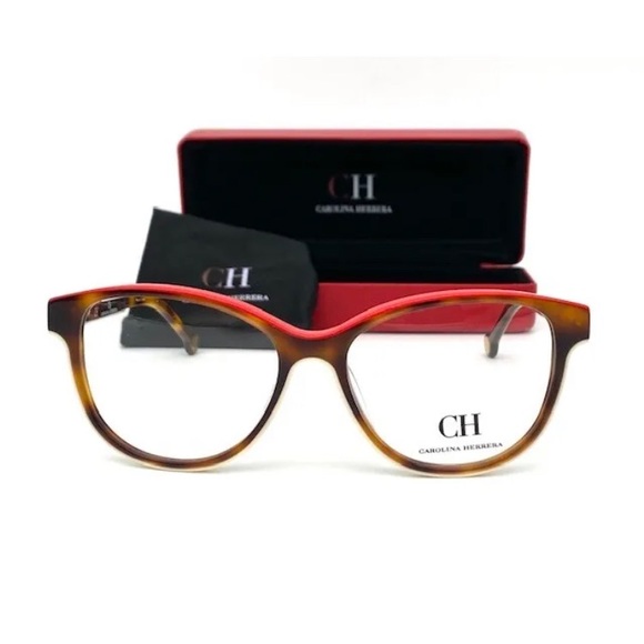 CAROLINA HERRERA VHE800 0ADQ Havana / Demo Lenses 52mm Eyeglasses - Picture 4 of 5